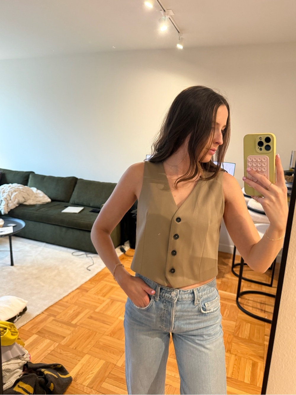 ZARA Taupe Women's Blazer Top